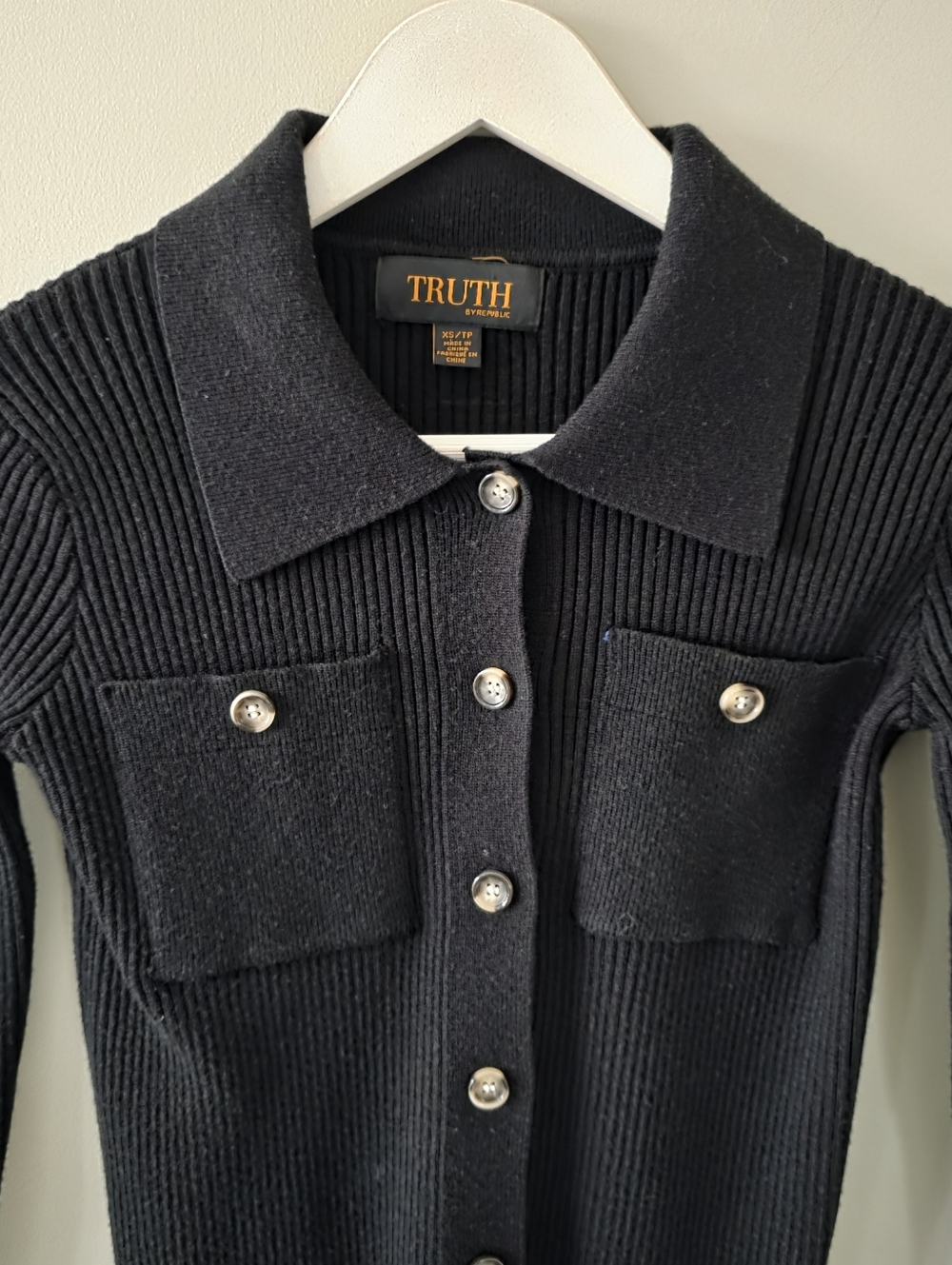 Truth By Republic XS Vintage Y2K Coquette Romantic Ribbed Knit Crop Cardigan - Picture 5 of 12